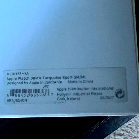 38mm Turquoise Apple Watch Sports Band. Fits 40mm and 41mm case. Like new. - Picture 5 of 5